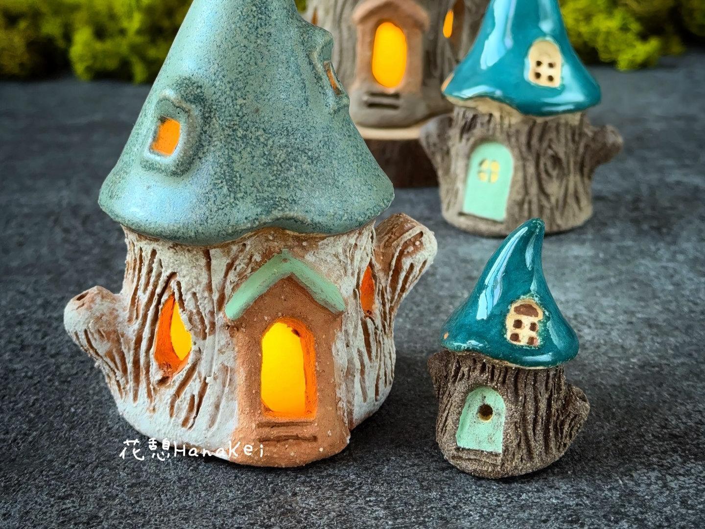 兩種不同綠的精靈樹屋